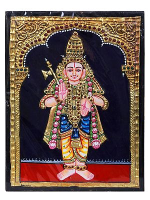 Lord Krishna Avataram Tanjore Painting l Traditional Colors with 24 Karat Gold l With Frame