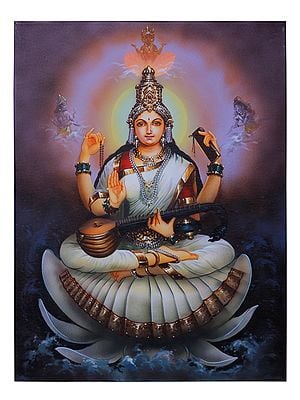 Goddess Saraswati Painting | With Frame