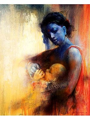 The Blue Mother Carrying Child