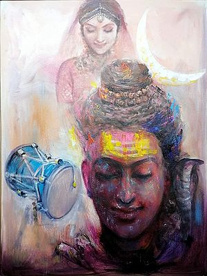 Lord Shiva and Gangotri Painting