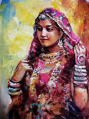 The Rajasthani Lady Painting