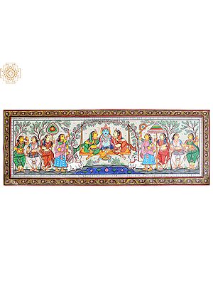 Lord Krishna On Swing Painting