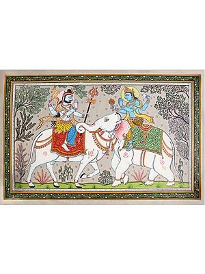 Lord Shiv Krishna Ekakar Painting