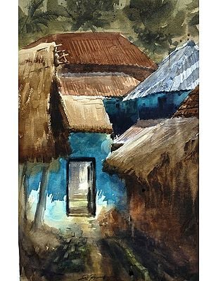 Hut Painting | Watercolour Painting by Achintya Hazra