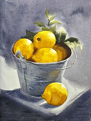 Pot of Fruits Painting