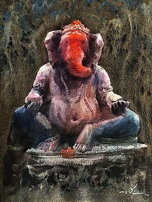Vermilion Ganesha Painting