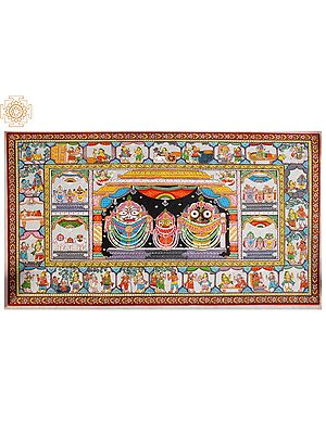 Hindu Deities Jagannatha Balabhadra and Subhadra | Patta Painting | Odisha Art