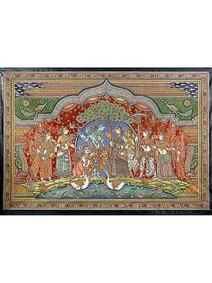 Lord Krishna In Frame | Patta Painting | Odisha Art