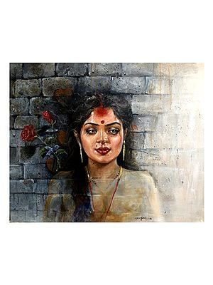 Women In Sindoor | Acrylic on Canvas | Painting By Jugal Sarkar