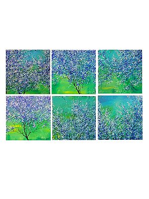 Songs of Cherry Blossoms | Painting by Pardeep Singh