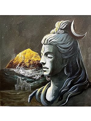 Mahadev appear to kedarnath | MK Goyal | Acrylic on Canvas