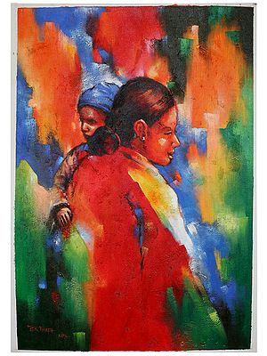 Mother With Baby | Oil Painting