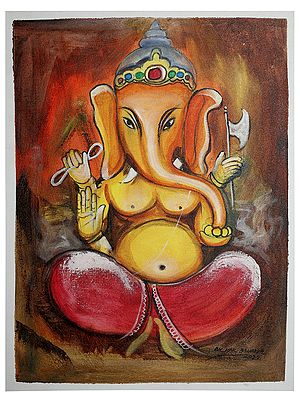 Blessing Ganesha | Oil Painting