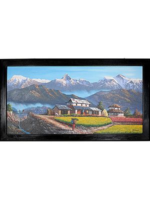 Village Household Near Mount Everest | Oil On Canvas
