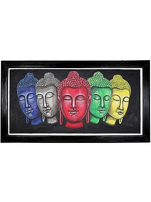 Buddha In Multiple Colour | Oil On Canvas