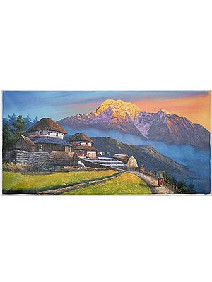 Dhaulagiri Mountain Nature Painting | Oil On Canvas