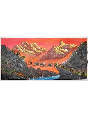 Sunset On Mount Everest | Oil On Canvas
