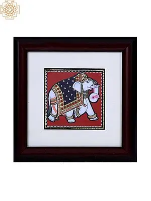 Elephant | Tanjore Artwork with Gold Foil Work