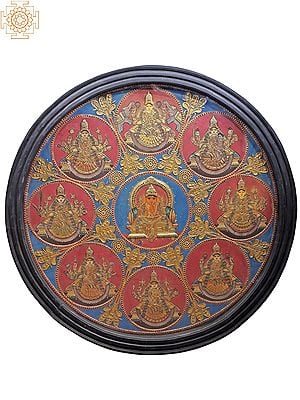 Goddess Ashtalakshmi | Traditional Colors With 24K Gold