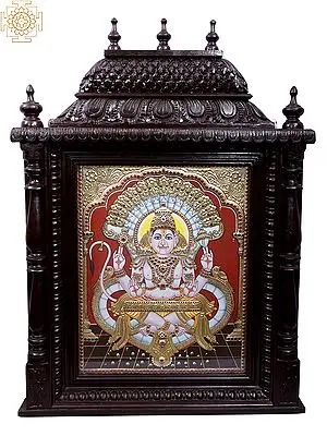 Lord Hanuman Tanjore Painting | Traditional Colors with 24K Gold