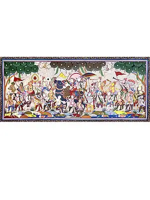 Lord Shiva Taking his Bride Parvati Home with His Baraat