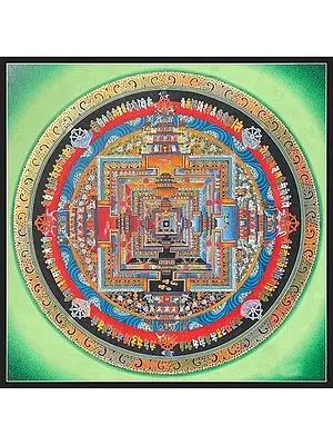Fine Quality Kalchakra Mandala Thangka (Brocadeless Thangka)