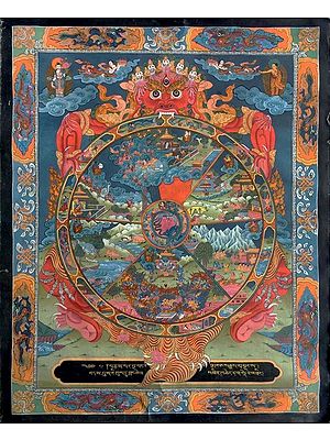 Wheel of Life Thangka (Brocadeless Thangka)
