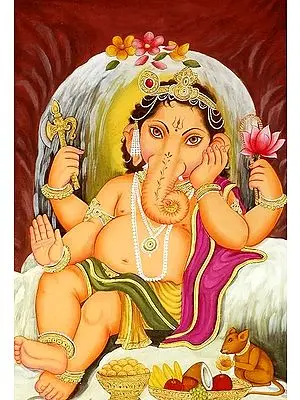Shiva Linga Protects Baby Ganesha