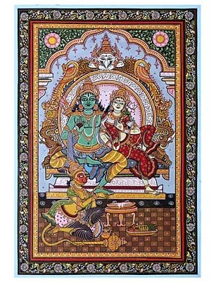 Shri Ram With Devi Sita and Hanuman