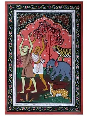Chatanya-Nitai in Shri Krishna Bhakti Even Enchant Violent Animals