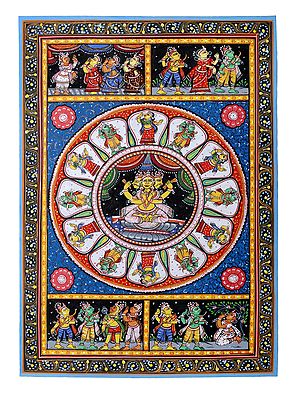 Lord Brahma Ji at Center and Episodes of Ramayan (Shri Ram's Story)