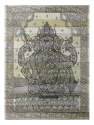 Chaturbhuja Lord Ganesha - Made of Small Ganeshas