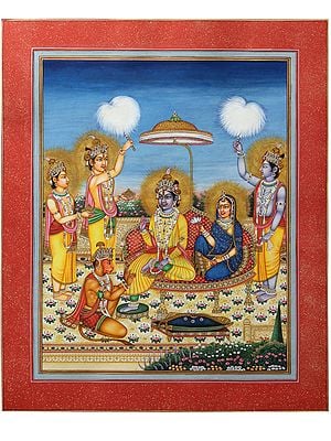 Suryavanshi Bhagawan Ram (With His Durbar): Superfine Painting