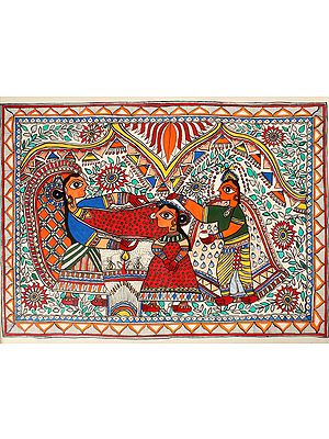 Draupadi's Cheer-Haran | Madhubani Painting