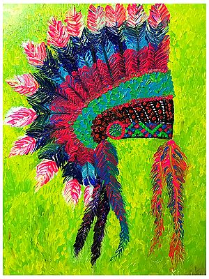 The Head Dress | High Texture Finger Painting | By Konika Banerjee