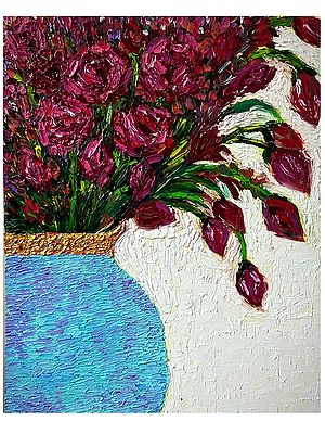 Morning Bloom | High Texture Finger Painting | By Konika Banerjee