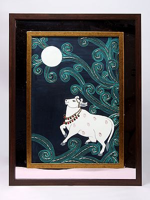 Pichwai Cow | With Frame | Acrylic on Paper Painting