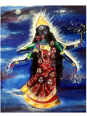 Dakshineswar Kali Maa | Acrylic on Paper | Painting by Ankit Bagde