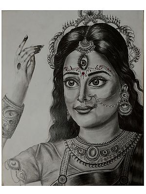 Devi Adishakti | Graphite Pencil on Paper | Painting by Ankit Bagde
