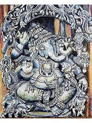 Lord Ganesh | Acrylic Painting on Canvas Board