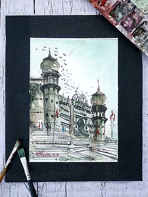 Chet Singh Ghat | Watercolor Painting by Shiva Pandey