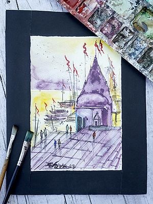 Varanasi Ghat | Watercolor Painting | Artwork by Shiva