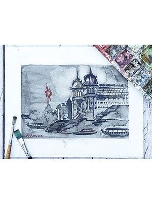 Kashi Ghat | Watercolor Painting by Shiva Pandey
