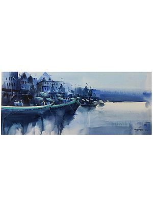 Kashi Vishwanath Varanasi | Painting By Santu Naskar | Water Colour On Paper