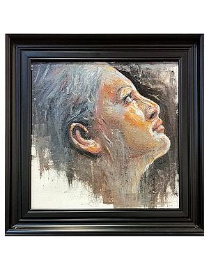 White Hair Lady | Boby Abraham | Oil On Canvas | With Frame