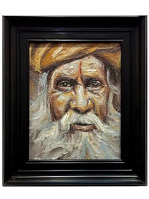 Sadhu Closeup | Boby Abraham | Oil On Canvas | With Frame