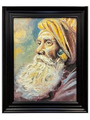 Old Man With Yellow Turban | Boby Abraham | Oil On Canvas| With Frame