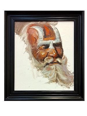 Smiling Sadhu | Boby Abraham | Oil On Canvas| With Frame