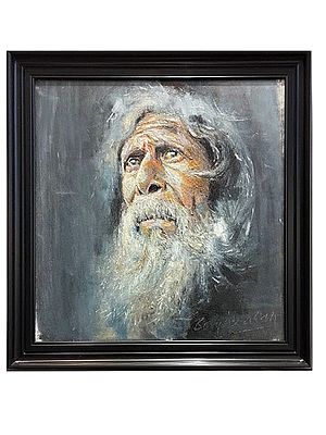 Old Man Crying | Boby Abraham | Oil On Canvas| With Frame