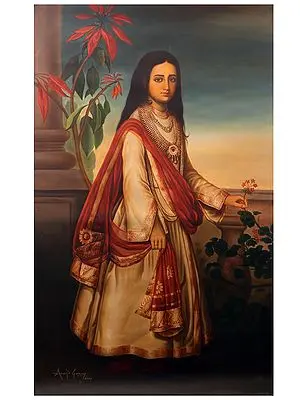 The Royal Lady Oil Painting on Canvas | Without Frame